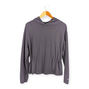 Thrive Societe Womens Delaney Cinch Back Hoodie Gray Smoke Stitch Fix Size Small